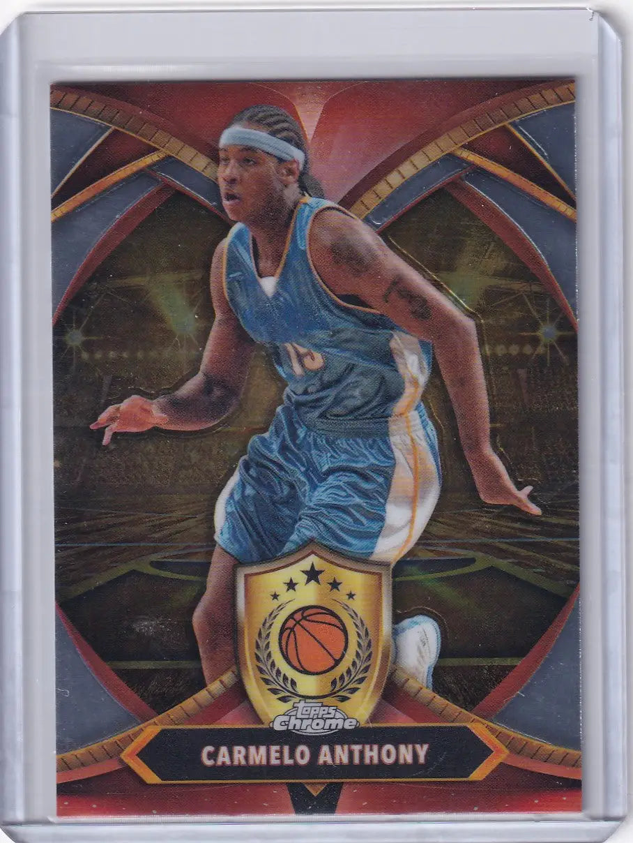 Carmelo Anthony basketball card from 2024-25 Topps Chrome Ball of Duty series