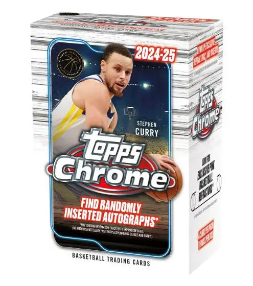 2024-25 Topps Chrome Basketball Blaster Box with Stephen Curry trading cards