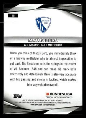 2024-25 Topps Chrome Bundesliga #15 Matúš Bero - Soccer Card Single