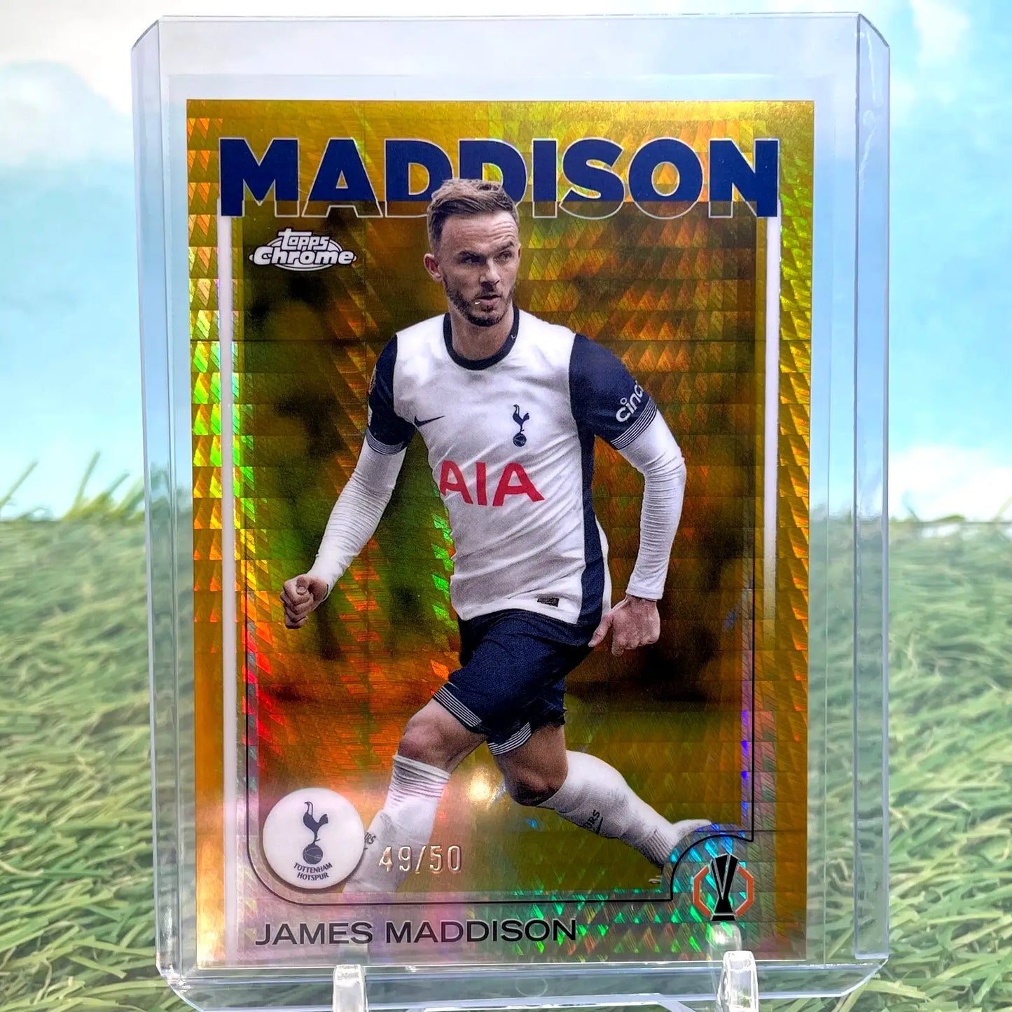 2024-25 Topps Chrome Club #45 James Maddison Gold Prism Refractor #/50 - Soccer Card Single