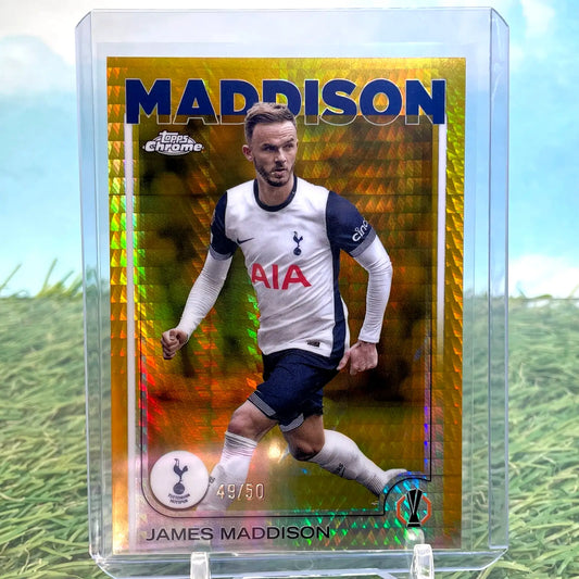 2024-25 Topps Chrome Club #45 James Maddison Gold Prism Refractor #/50 - Soccer Card Single