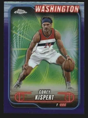 2024-25 Topps Chrome Corey Kispert #72 Purple Refractor Wizards - Basketball Card Single