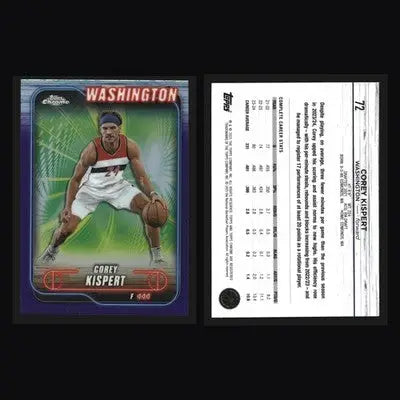 2024-25 Topps Chrome Corey Kispert #72 Purple Refractor Wizards - Basketball Card Single