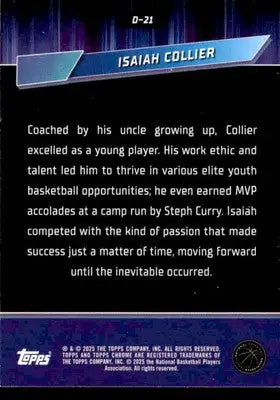 2024-25 Topps Chrome #D-21 Isiah Collier Destiny - Basketball Card Single