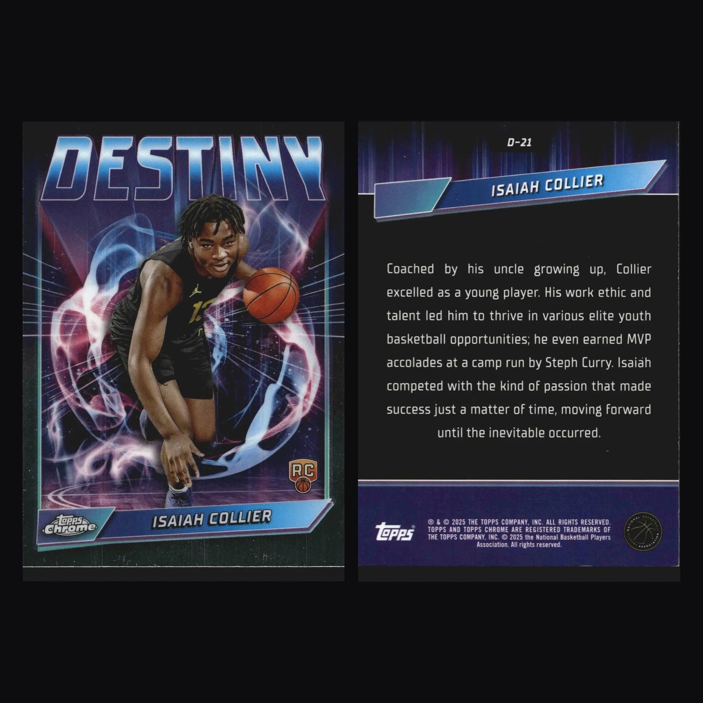 2024-25 Topps Chrome Destiny #D-21 Isaiah Collier Utah Jazz RC
