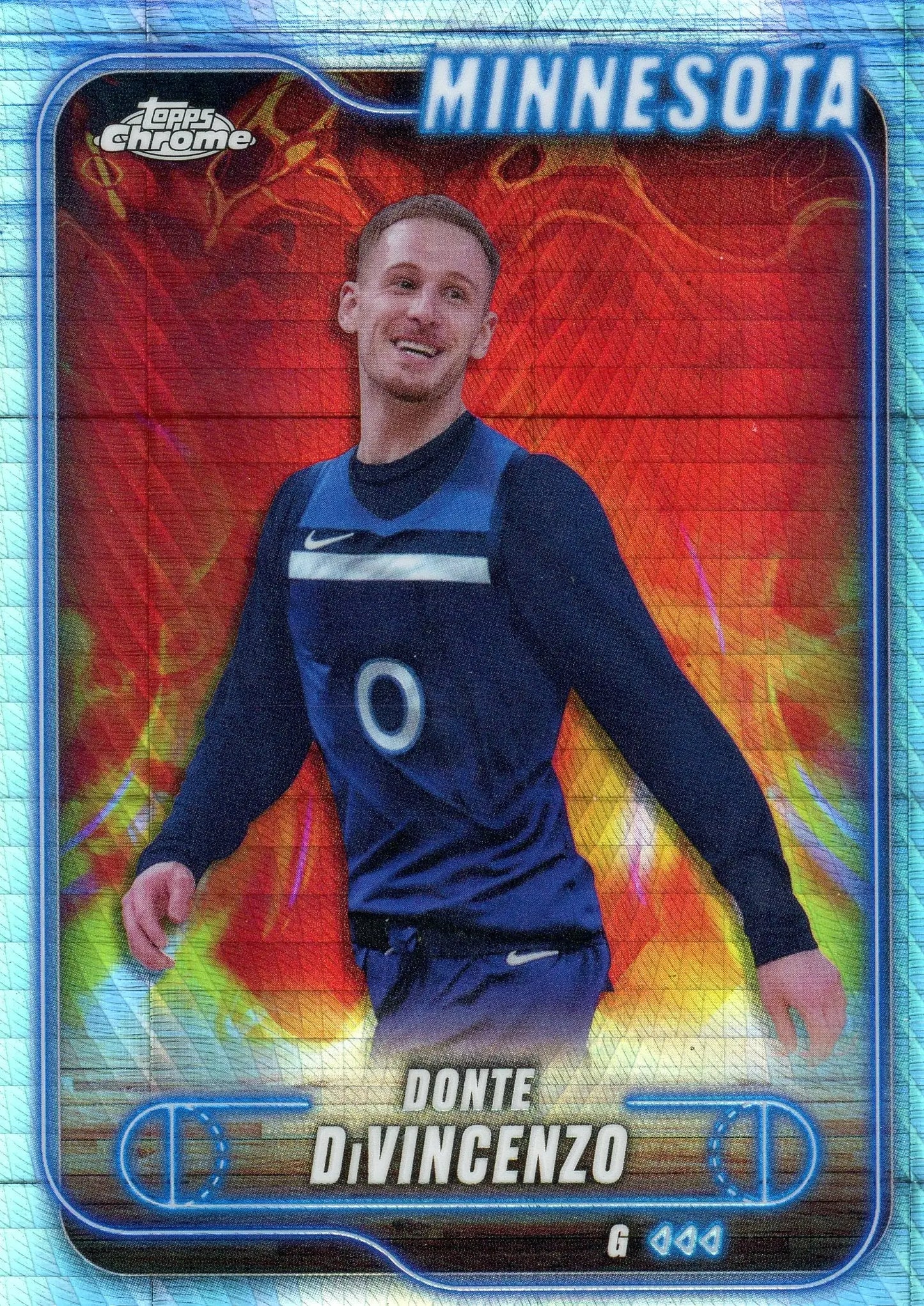 2024-25 Topps Chrome Donte DiVincenzo #20 Prizm Refractor Timberwolves - Basketball Card Single