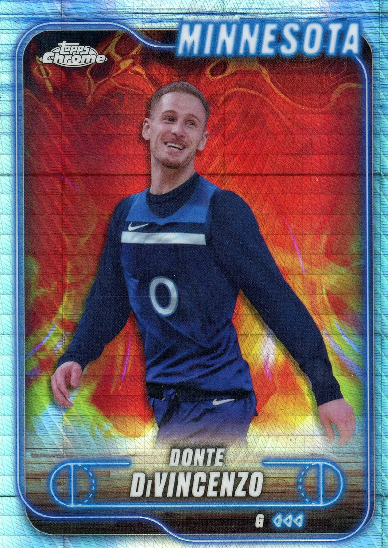 2024-25 Topps Chrome Donte DiVincenzo #20 Prizm Refractor Timberwolves - Basketball Card Single