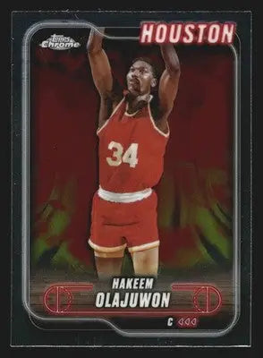 2024-25 Topps Chrome Hakeem Olajuwon #115 Houston Rockets HOF - Basketball Card Single