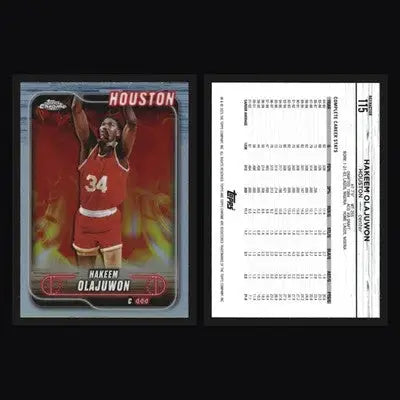 2024-25 Topps Chrome Hakeem Olajuwon #115 Refractor Rockets HOF - Basketball Card Single