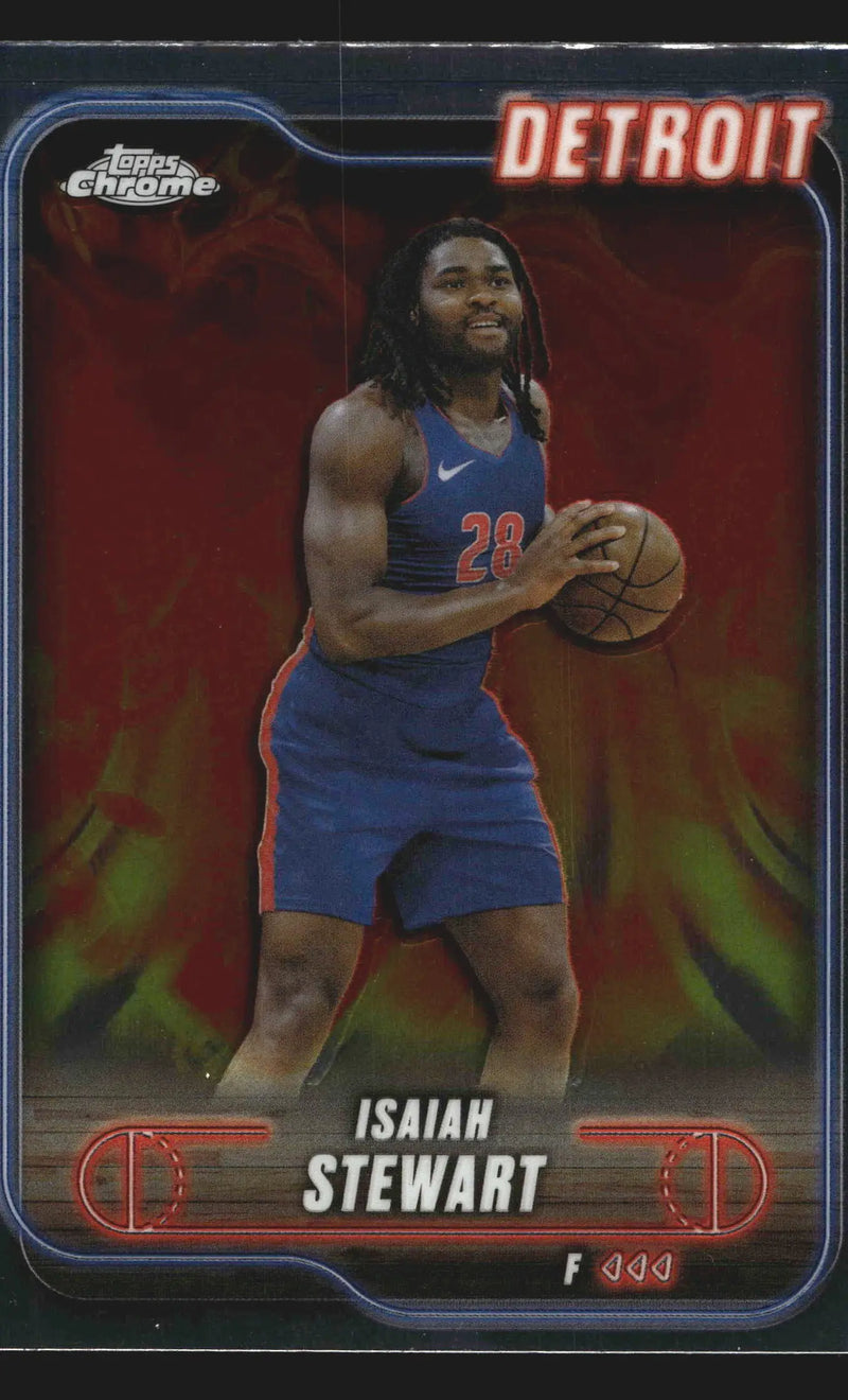 2024-25 Topps Chrome Isaiah Stewart #116 Detroit Pistons