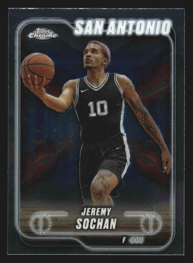 2024-25 Topps Chrome Jeremy Sochan #181 San Antonio Spurs - Basketball Card Single
