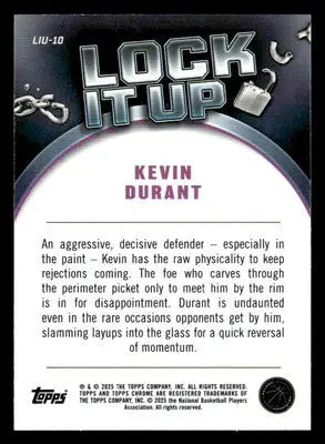 2024-25 Topps Chrome #LIU-10 Kevin Durant Lock It Up - Basketball Card Single