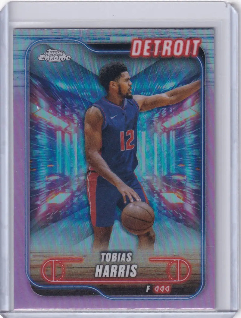 Tobias Harris basketball card from 2024-25 Topps Chrome Pink Refractors series