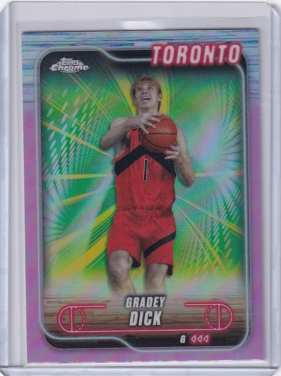 Gradey Dick basketball card from 2024-25 Topps Chrome Pink Refractors set