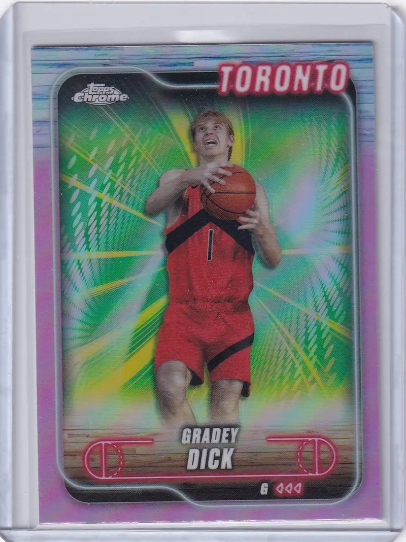 Gradey Dick basketball card from 2024-25 Topps Chrome Pink Refractors set
