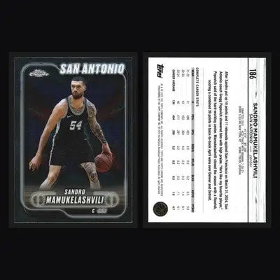 2024-25 Topps Chrome Sandro Mamukelashvili #186 San Antonio Spurs - Basketball Card Single