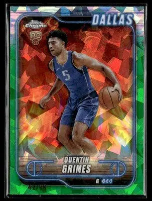 2024-25 Topps Chrome Sapphire #163 Quentin Grimes Green Sapphire #/99 Mavericks - Basketball Card Single