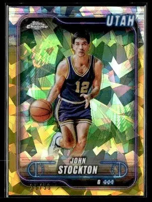 2024-25 Topps Chrome Sapphire #46 John Stockton Gold Sapphire #35/50 Utah Jazz - Basketball Card Single