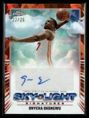 2024-25 Topps Chrome Sapphire Onyeka Okongwu Sky-Light Sigs Orange #22/25 - Basketball Card Single