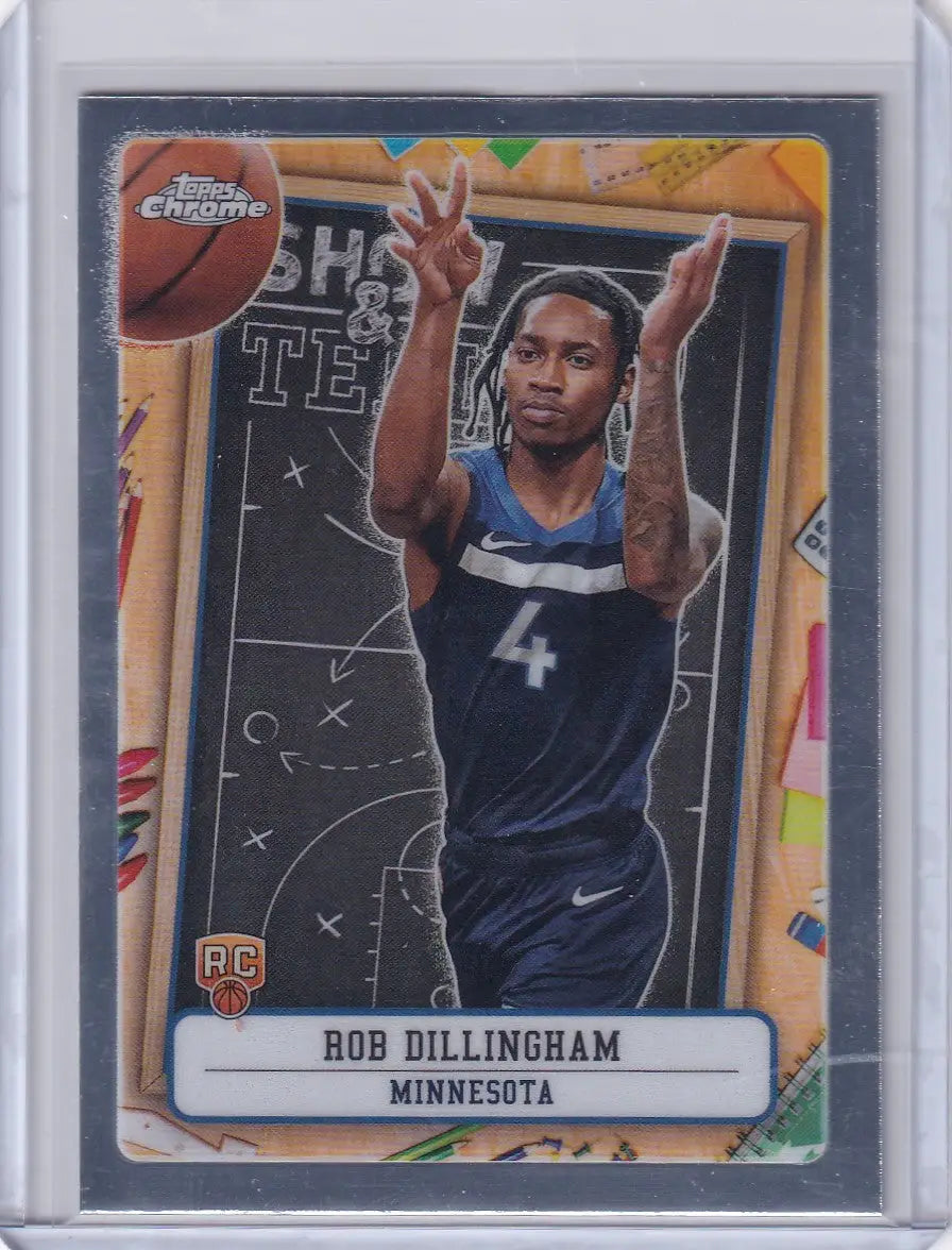 Rob Dillingham basketball card from 2024-25 Topps Chrome Show and Tell ST-15 Minnesota Timberwolves
