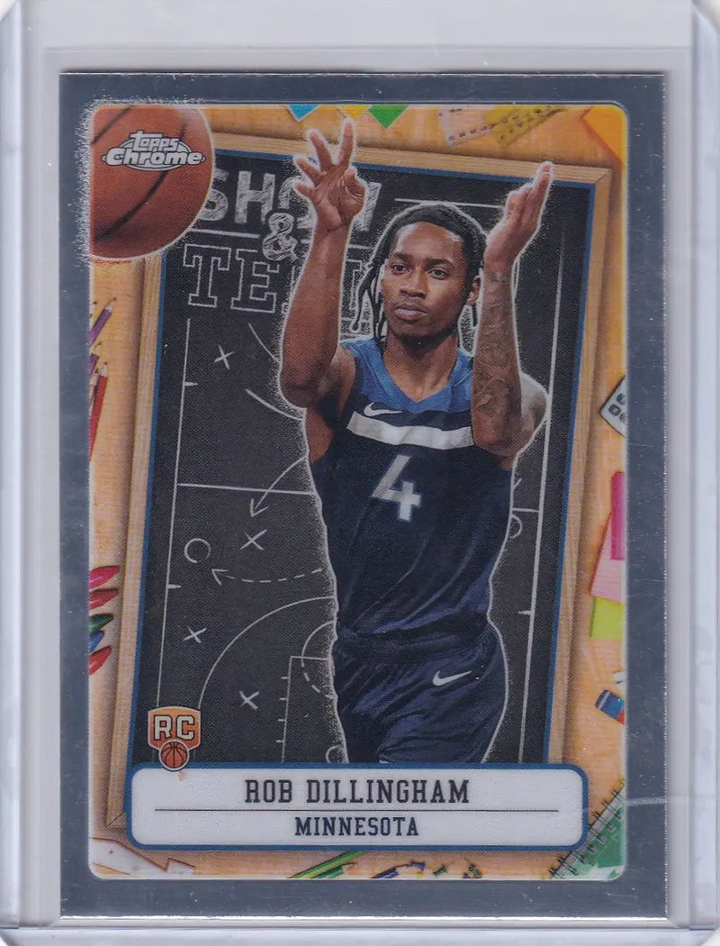 Rob Dillingham basketball card from 2024-25 Topps Chrome Show and Tell ST-15 Minnesota Timberwolves