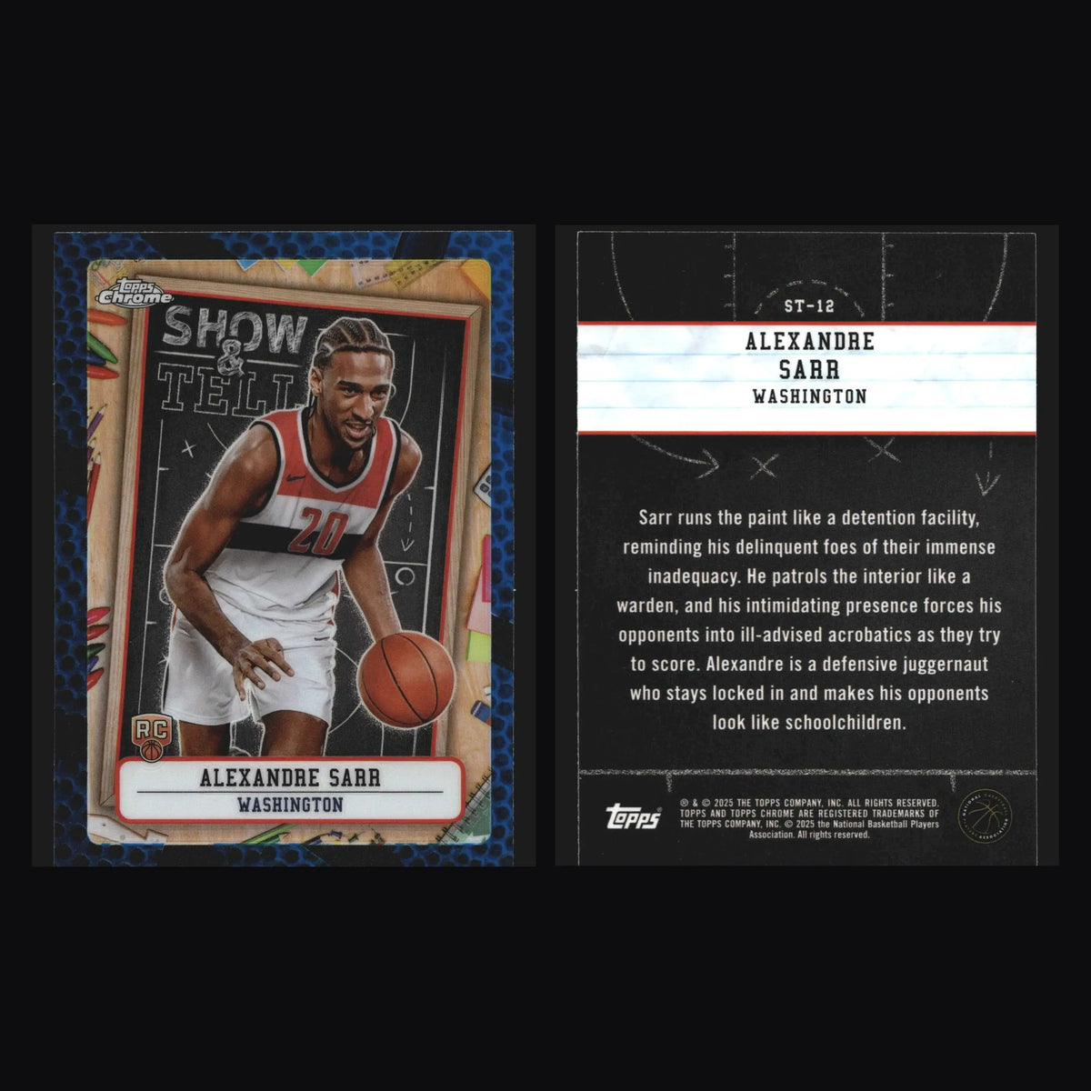 2024-25 Topps Chrome Show & Tell Alexandre Sarr #ST-12 RC - Basketball Card Single