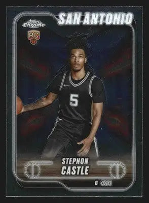 2024-25 Topps Chrome Stephon Castle #122 San Antonio Spurs RC - Basketball Card Single