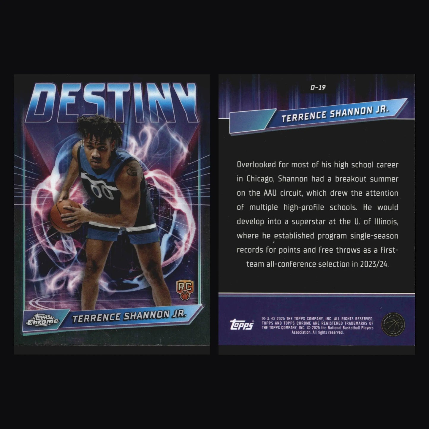 2024-25 Topps Chrome Terrence Shannon Jr. #D-19 Destiny RC Wolves - Basketball Card Single