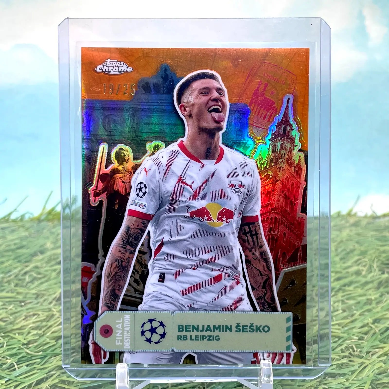 2024-25 TOPPS Chrome UCC Benjamin Sesko /25 Final Destination Orange RB Leipzig