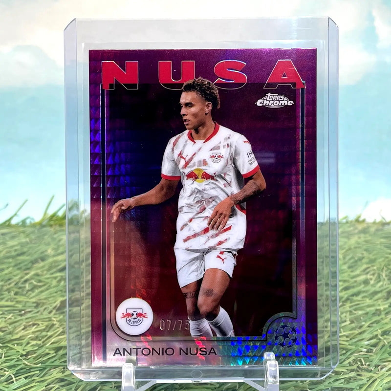 2024-25 Topps Chrome UCC Green Lava Refractor #175 ANTONIO NUSA RB Leipzig /75 - Soccer Card Single