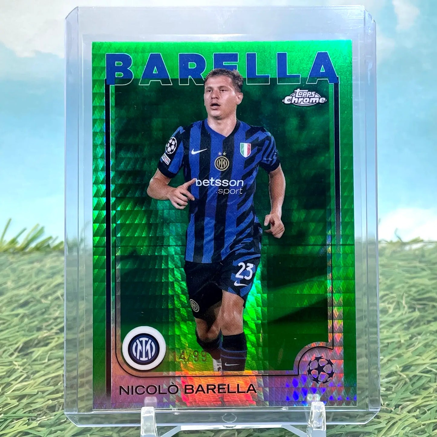 2024-25 Topps Chrome UEFA Champions League Nicolo Barella /99 Green Inter Milano - Soccer Card Single