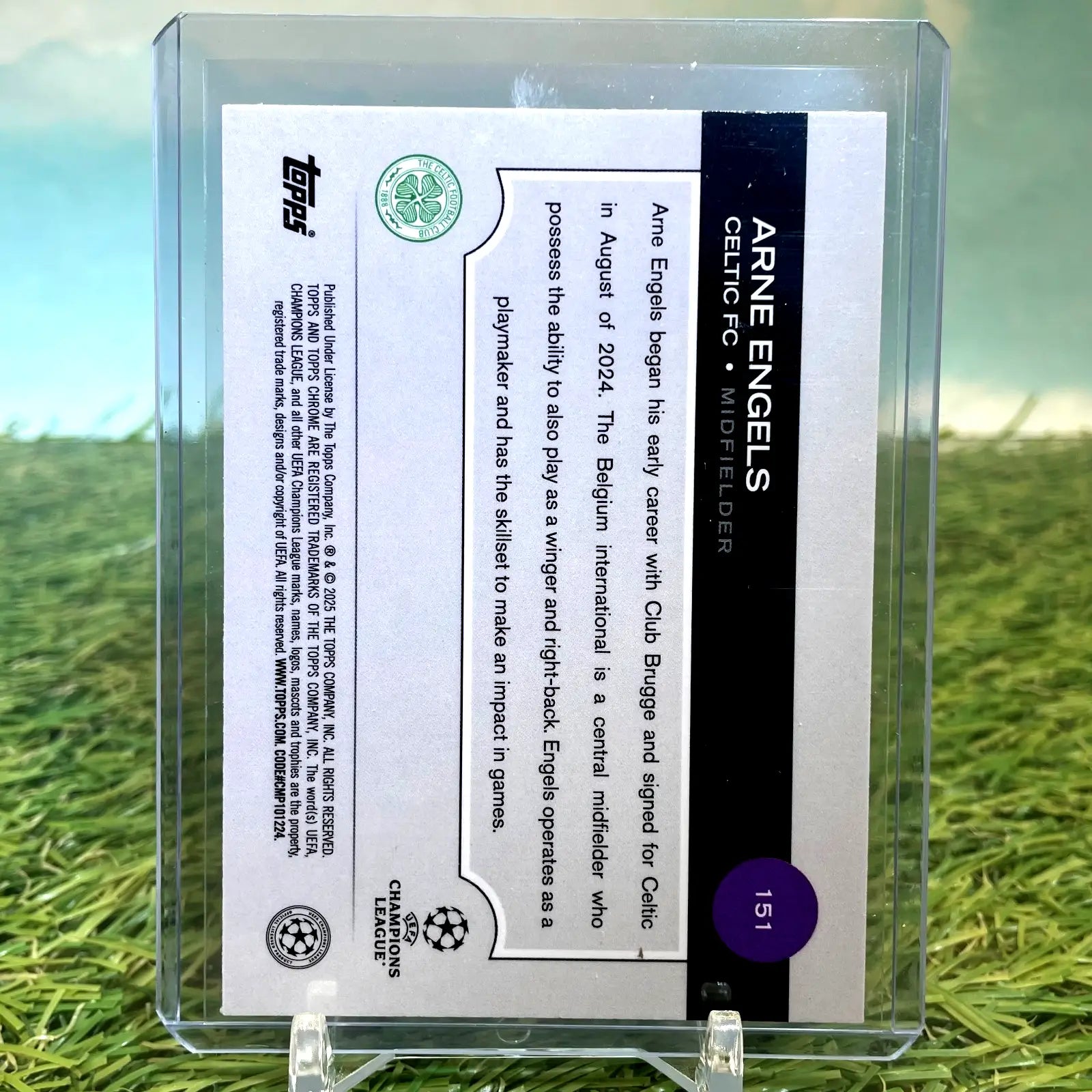 2024-25 Topps Chrome UEFA Club Comp Arne Engels Violet Wave Refractor /299 SP - Soccer Card Single
