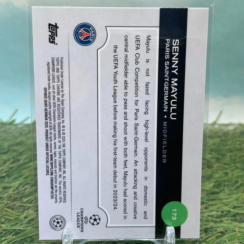 2024-25 Topps Chrome UEFA Club Competitions #173 Senny Mayulu Pulsar Refractor - Soccer Card Single