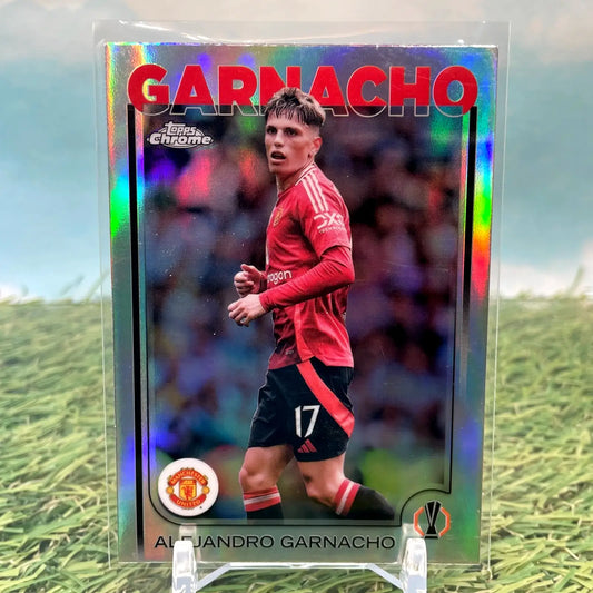 2024-25 Topps Chrome Uefa Club Competitions Alejandro Garnacho #147 Refractor - Soccer Card Single