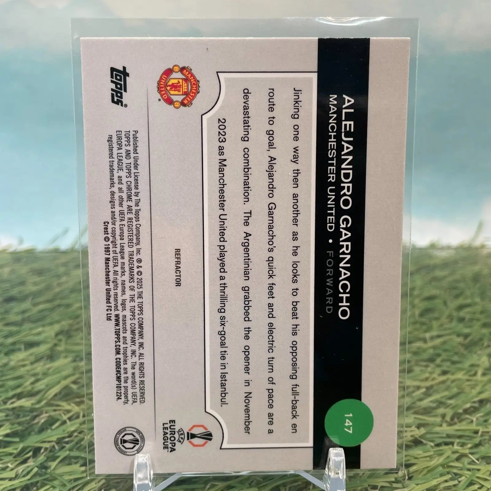 2024-25 Topps Chrome Uefa Club Competitions Alejandro Garnacho #147 Refractor - Soccer Card Single
