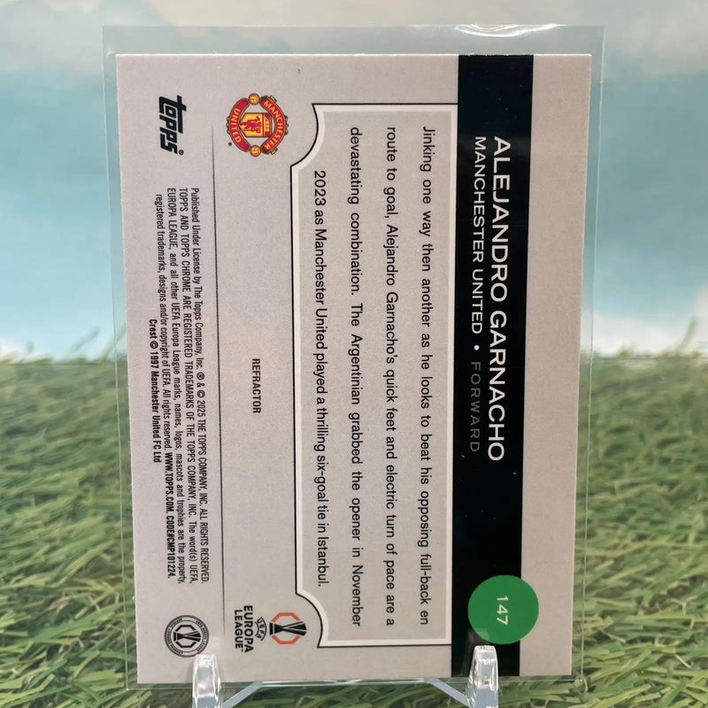 2024-25 Topps Chrome Uefa Club Competitions Alejandro Garnacho #147 Refractor - Soccer Card Single