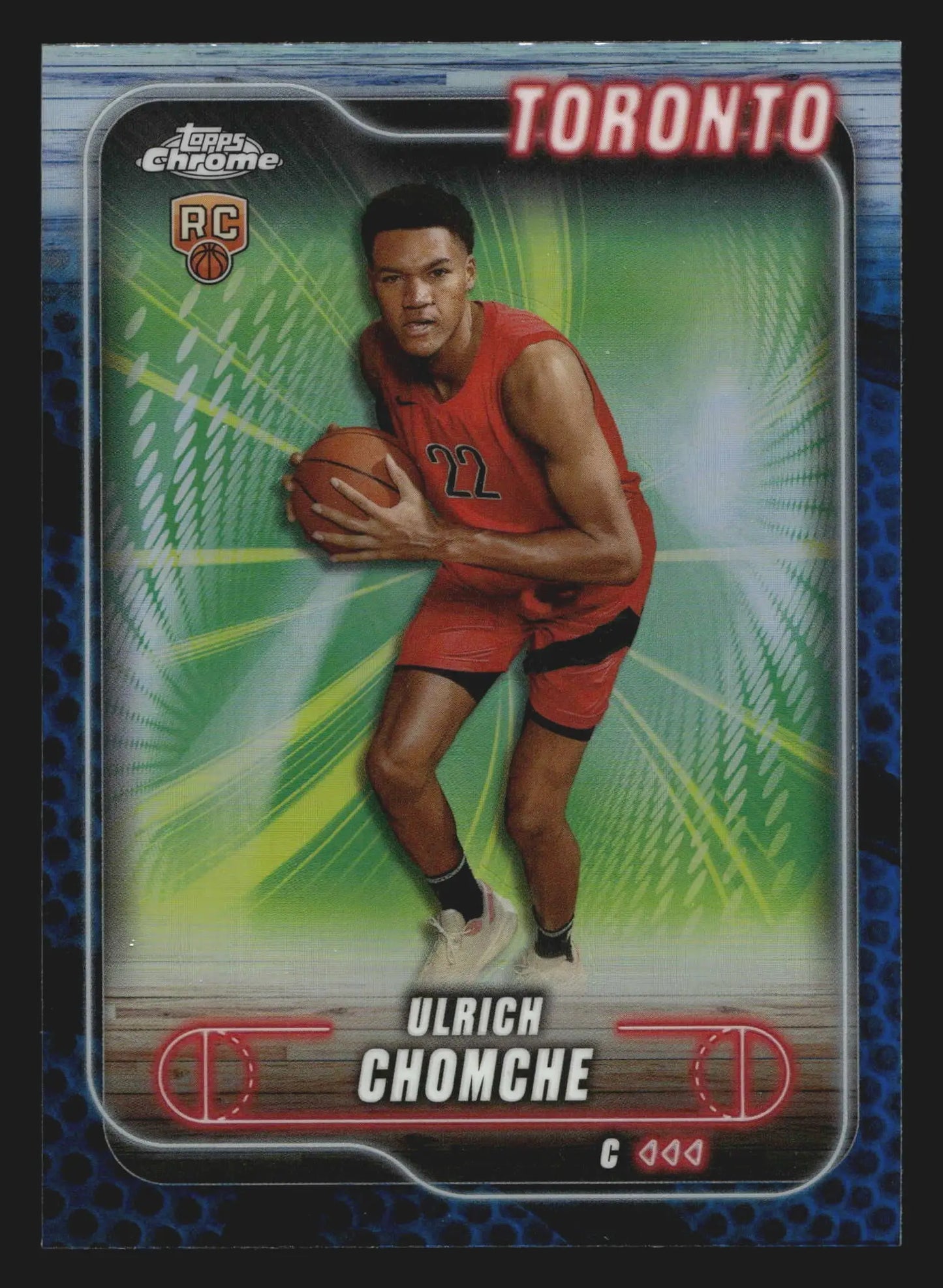 2024-25 Topps Chrome Ulrich Chomche #191 Blue Basketball Refractor Raptors RC