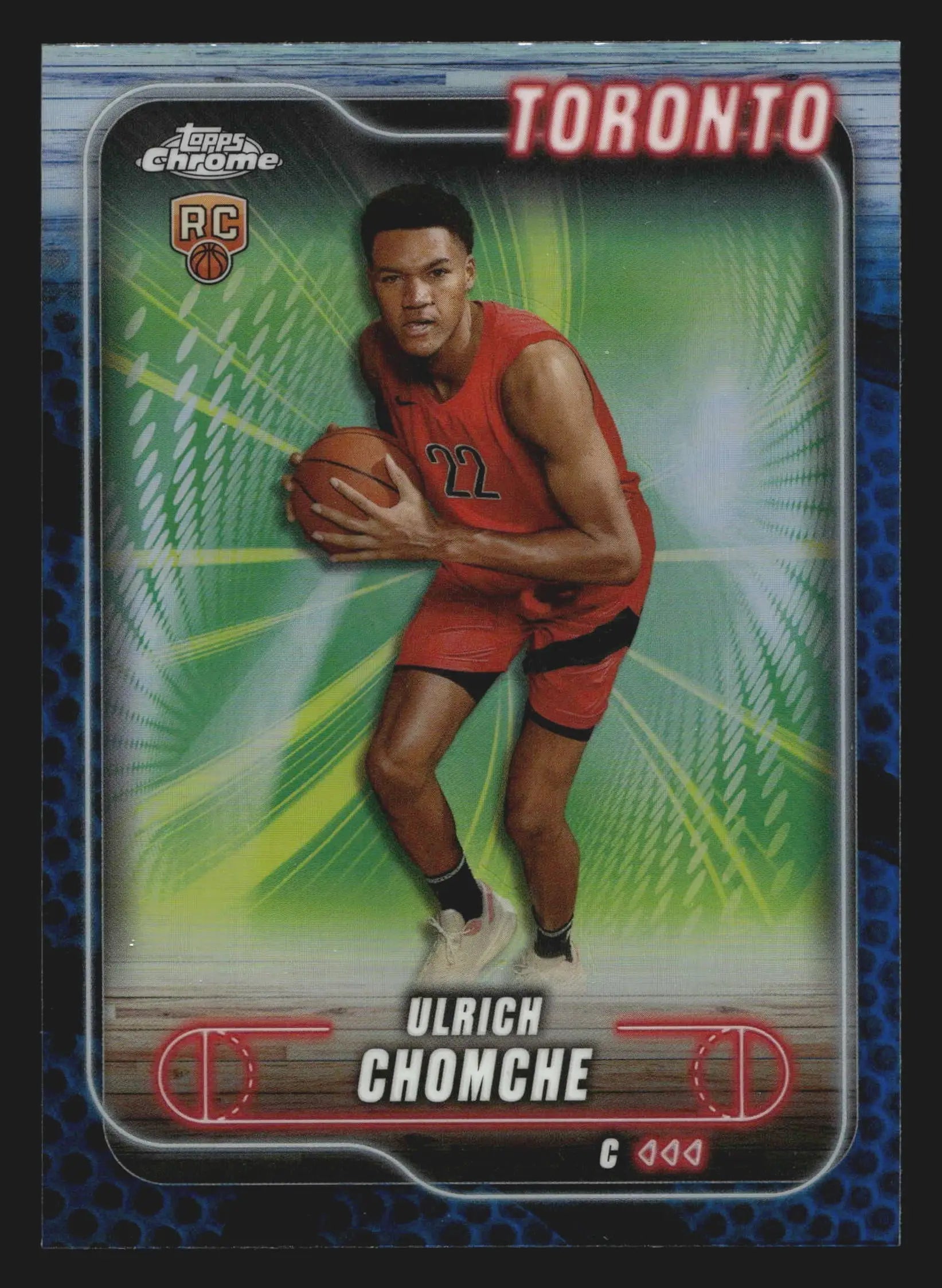 2024-25 Topps Chrome Ulrich Chomche #191 Blue Basketball Refractor Raptors RC