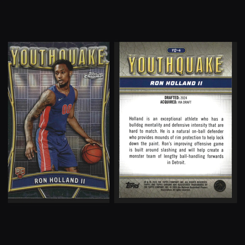 2024-25 Topps Chrome Youthquake Ron Holland II #YQ-4 RC Pistons Insert