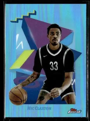 2024-25 Topps Finest #109 Nic Claxton Sky Blue Refractor - Basketball Card Single