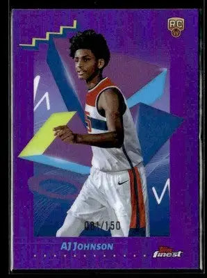2024-25 Topps Finest #151 AJ Johnson Purple Refractor - Basketball Card Single