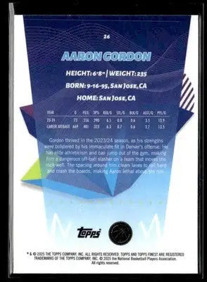 2024-25 Topps Finest #26 Aaron Gordon - Basketball Card Single