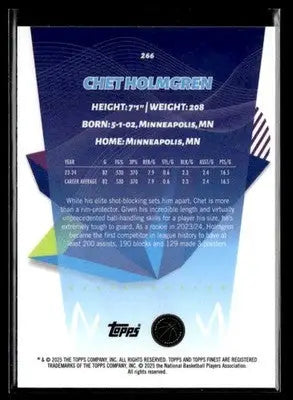 2024-25 Topps Finest #266 Chet Holmgren - Basketball Card Single