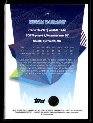 2024-25 Topps Finest #279 Kevin Durant - Basketball Card Single