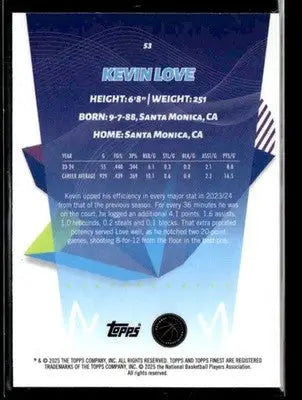 2024-25 Topps Finest #53 Kevin Love Base Miami Heat