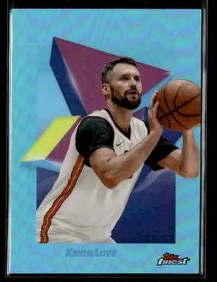 2024-25 Topps Finest #53 Kevin Love Sky Blue Refractor Miami Heat