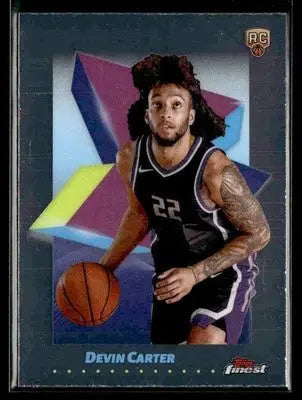 2024-25 Topps Finest #81 Devin Carter Base RC Sacramento Kings - Basketball Card Single