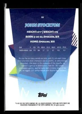 2024-25 Topps Finest #95 John Stockton - Basketball Card Single
