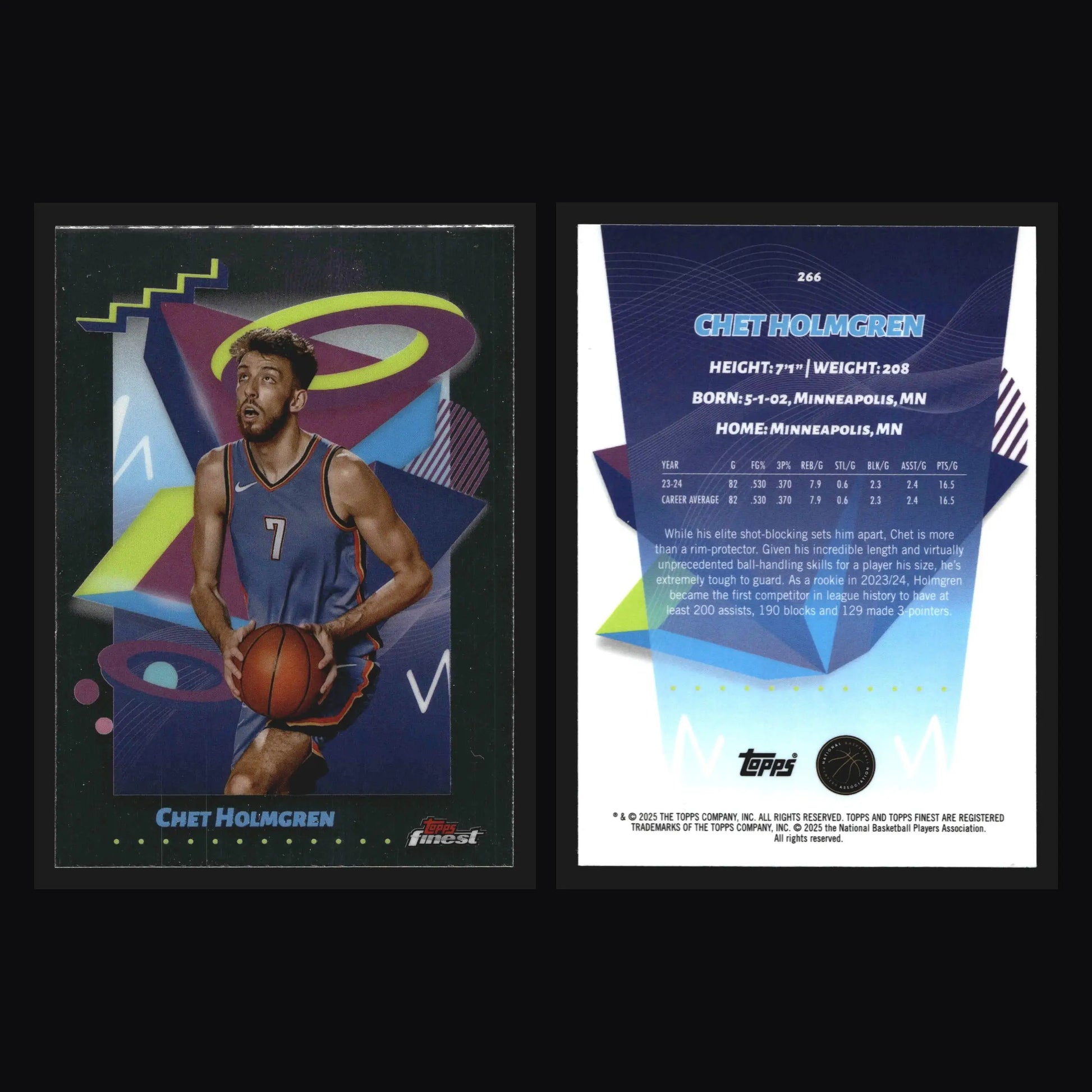 2024-25 Topps Finest Chet Holmgren #266 Thunder - Basketball Card Single