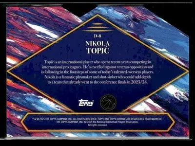 2024-25 Topps Finest #D-8 Nikola Topić Debut - Basketball Card Single